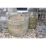 Pair of Reconstituted Garden Planters, 39cms diameter x 29cms high