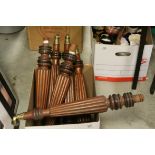 Set of Six Turned and Fluted Piano Legs with Brass Castors