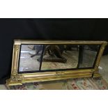 Regency Giltwood Three Section Overmantle Mirror (a/f), 112cms x 45cms