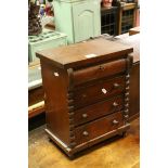 Late 19th / Early 20th century Mahogany Table Top Cabinet of Four Drawers, 39.5cms high