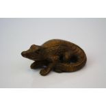 A Chinese signed Netsuke in the form of a reptile