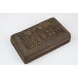 A 20th Century Anglo-Indian camphor wood box with carved decoration of the Taj Mahal to lid