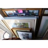 Collection of Seven Framed and Glazed Prints including Chris Woods Signed Limited Edition Print '