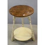 Vintage Painted Pine Cricket Table with Oyster Veneer Top