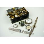 Collection of vintage and contemporary watches and pocket watches.