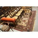 Belgium Woollen Rug, Red and Cream Ground with a Floral Pattern, 350cms x 250cms
