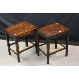 Pair of Mahogany Lamp Tables, 40cms long x 48cms high