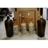 Collection of approximately Ten Old Scottish Ginger Beer and Gin Bottles