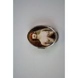 Silver and Enamel Lidded Pill Box with Nude image