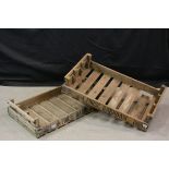 Two Vintage Rustic Wooden Apple Crates marked to side ' J. Fosse Barnham 1968 ', 78cms long