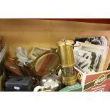 Two Boxes of Mixed Items including a Porthole and a Miners Lamp