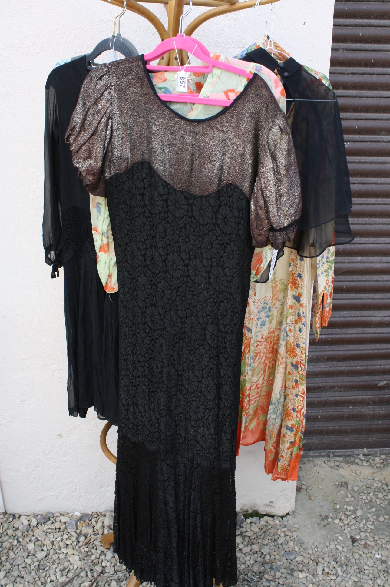 Vintage Clothing - Eight 1920's / 30' / 40's Dresses together with a Silk Dressing Gown and a - Image 3 of 33