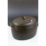 Victorian Cast Iron Cooking Pot with Lid by Kendrick & Sons