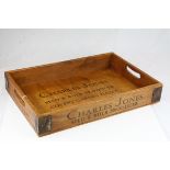 Wooden Tray marked ' Charles Jones Seed & Bulb Producer ', 56cms x 38cms