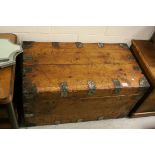 Large Victorian Pine Travelling Trunk