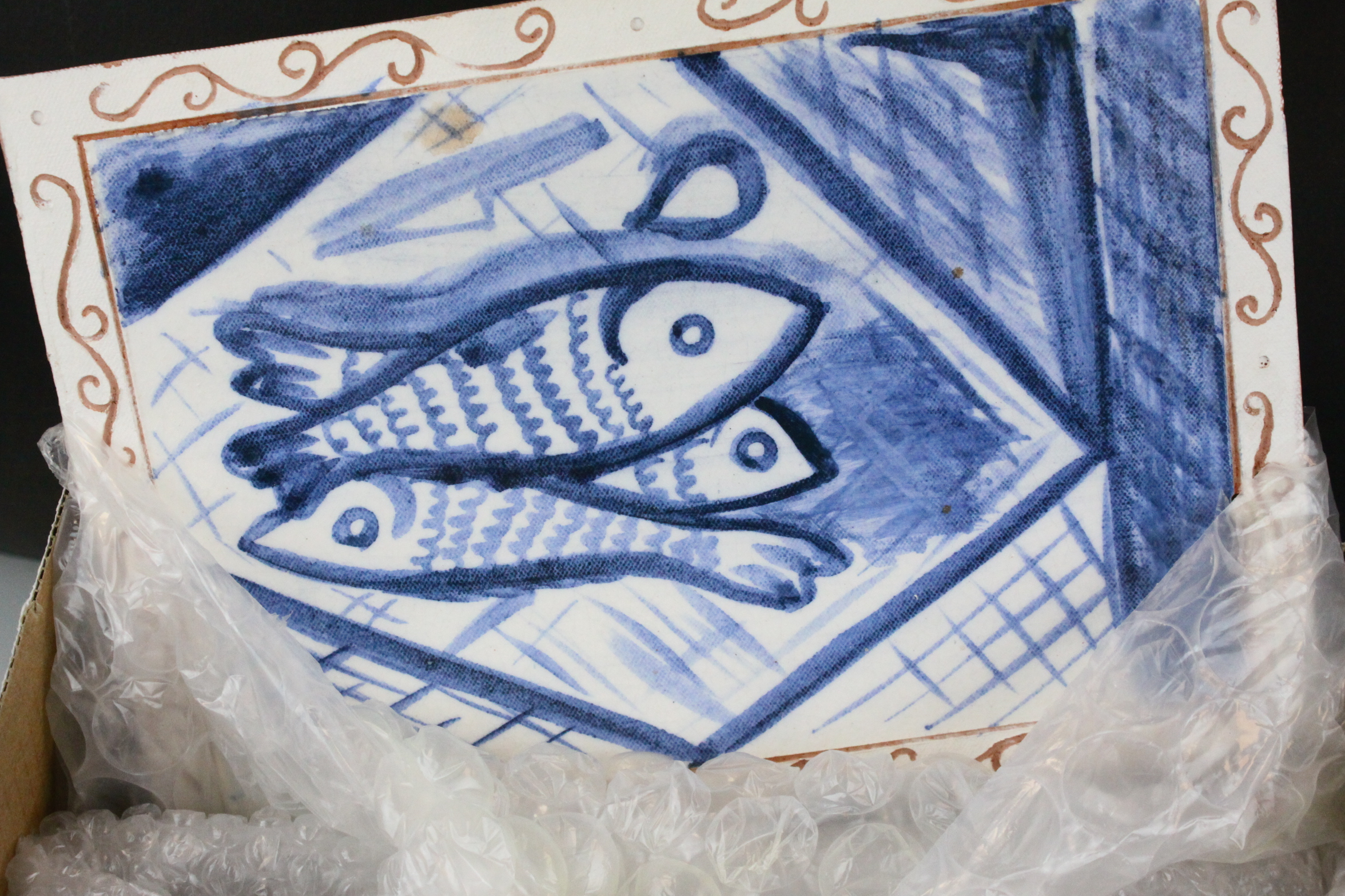 A quantity of late 20th century teracotta decorated tiles. - Image 4 of 5