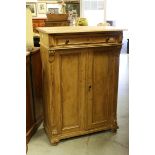 19th century French Pine Cupboard with Single Drawer, 95cms wide x 134cms high