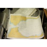 Approximately 46 Naval Charts and Port Maps, mainly of the Mediterranean, but also the Arabian