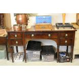 George IV Mahogany and Crossbanded Sideboard raised on Ring Turned Legs, 172cms wide