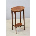 George III Style Mahogany and Cross Bound Oval Occasional Table, 38cms wide x 69cms high