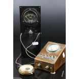 A mid 20th century volt meter one other similar and a Bombay Electric company brass pocket volt