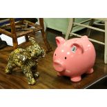 Large Ceramic Piggy Bank together with an Elephant Mother & Baby Collage Ornament
