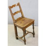 Antique Primitive Fruitwood Side Chair