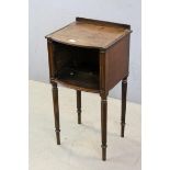 19th century Mahogany Pot Cupboard raised on Tall Legs (lacking door), 76cms high