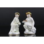 Two Royal Crown Derby ' The Infant Season ' Figures - Spring and Summer - both signed by the