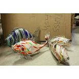 Collection of Thirteen Murano Glass Fish Vases