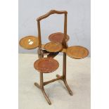 Early 20th century Mahogany Fold-out Cakestand, 79cms high