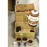 A group of Rumtopf items, a cased oboe and a quantity of other ceramics.