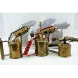Collection of Seven Brass Blow Torches including British Monitor No. 38A, No. 26, No. 901 x 2,