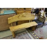 Hand Crafted Garden Bench, the seat and back made from single planks of oak and raised on wide oak