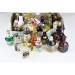 Box of approx 35 miniature spirits to include; gin, amaretto, Archers etc