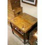 Mid 20th century Square Two Tier Coffee Table with Glass Cover, 61cms wide x 58cms high