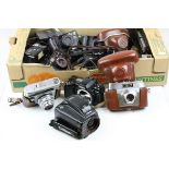 Box of Vintage 35mm Compact Cameras including a Classic Canon AF35M, a Canon Sure Shot Supreme,