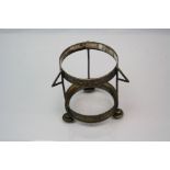 Late 19th century aesthetic bottle stand coaster with etched bird and leaf decoration