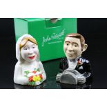 John Beswick Hand Painted Mr and Mrs Cruet Set, boxed