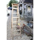 Mixed Lot including Large Pair of Wooden Step Ladders, Child's Tricycle and a Child's Pair of Sack