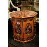 Indian Red Painted Octagonal Box Table, 46cms wide x 48cms high