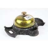 Late 19th / Early 20th century American Cast Iron & Brass Counter Bell and Match-holder stamped to