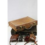 Leather Cased Set of French Lemaire Opera Glasses, Cased Agfa-Isolette Camera and Two Small