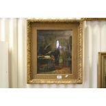19th centiry Gilt Framed Oil on Canvas of Accountant signed bottom right