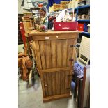 Pine Storage Cupboard with Two Doors and Fitted Shelves
