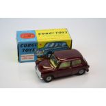 Boxed Corgi Morris Mini-Minor 226 in Maroon with Lemon interior