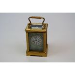 Brass Cased Miniature Carriage Clock with porcelain Panels