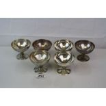 A set of six Sterling silver bowls, marked Sterling to the base.