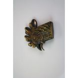 Brass Vesta Case in the form of a Cockerel with hinged beak