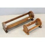 Two Vintage Oak Table Top Book Troughs